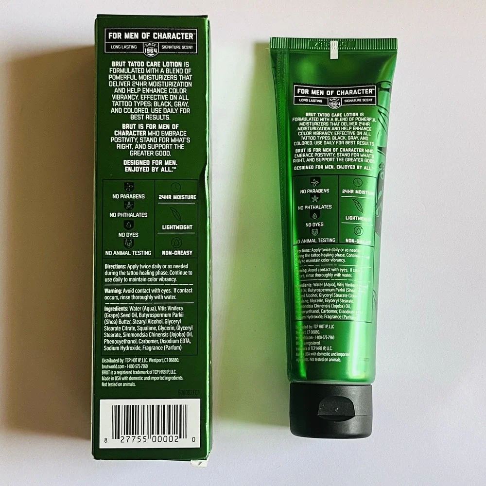 Brut Tattoo Care Lotion 3.5oz New In Box 24HR Moisturizing Enhancing Cream